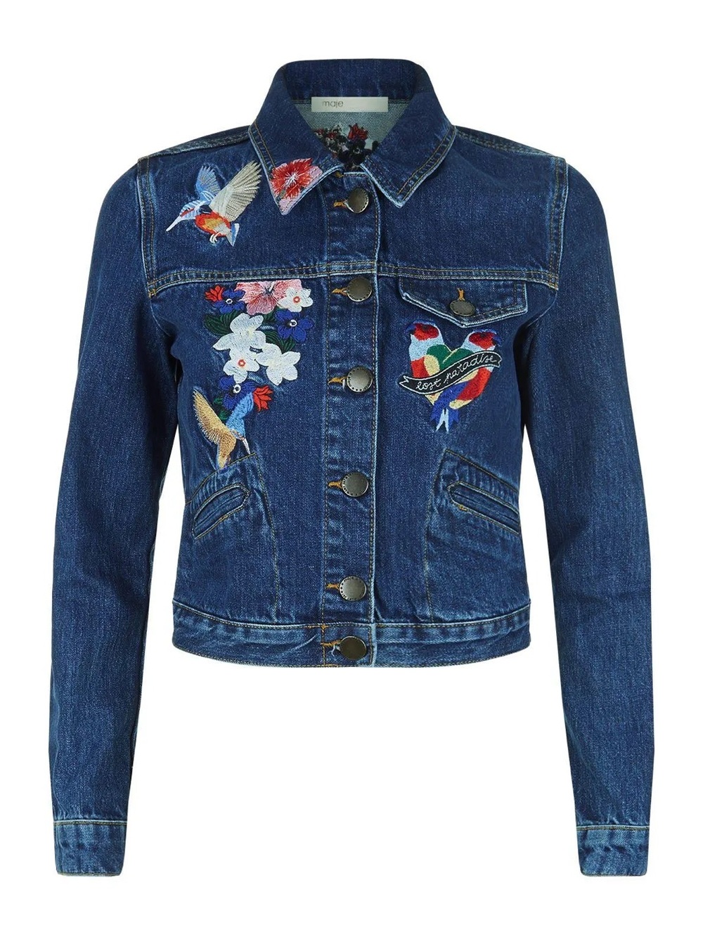 MAJE Vivo Embroidered Jean Jacket
